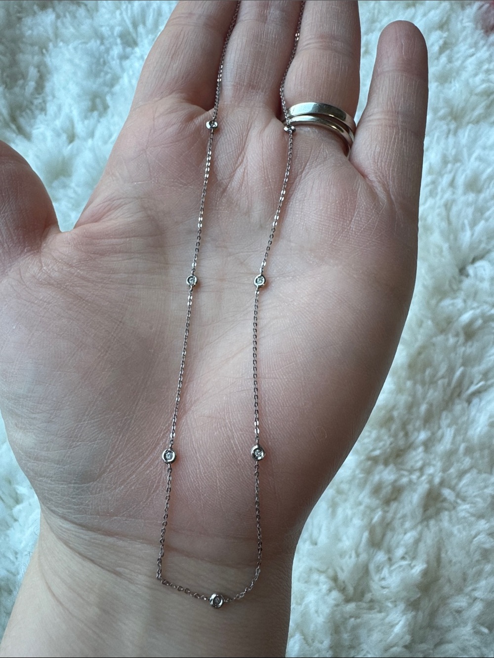 14k Diamond Station Necklace